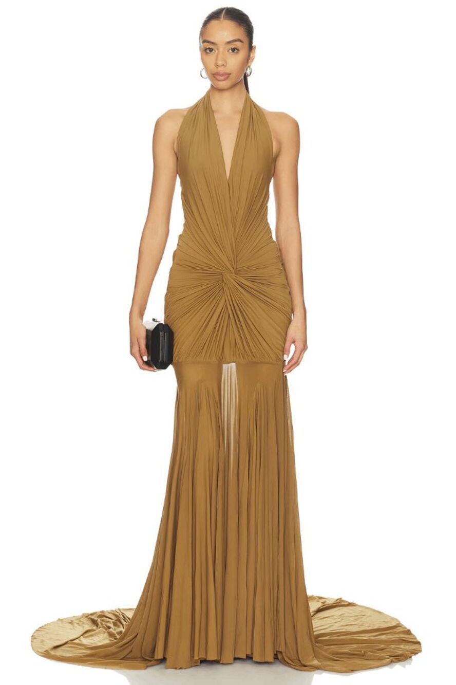 Deme by Gabriella CHLOE DRESS in Sand Green Size Large $425